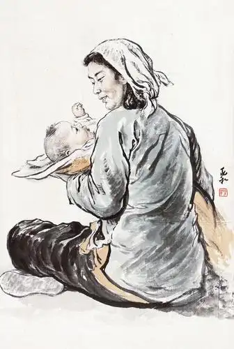 【母子图 立轴 纸本】拍卖品_图片_价格_鉴赏_绘画_雅昌艺术品拍卖网