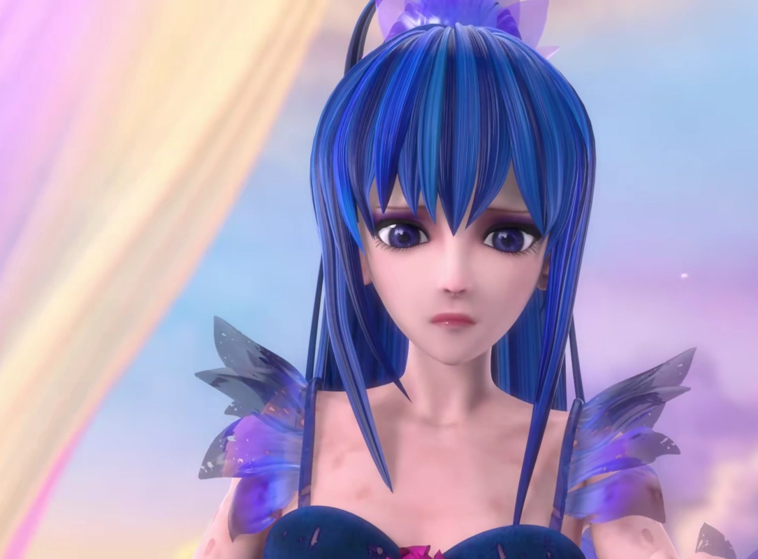 叶罗丽陈思思的魅力或在此,她身穿蓝色连衣裙后少女感十足更美丽