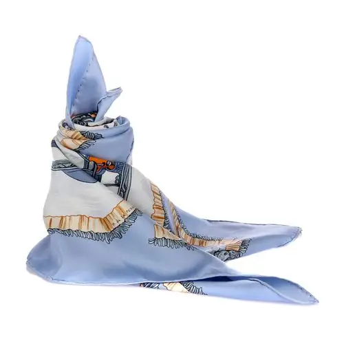 hermes(爱马仕) 蓝色底雪橇图案90丝巾