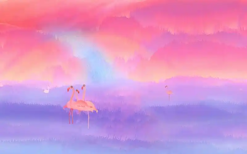 电脑壁纸 矢量 卡通矢量 超可爱的卡通火烈鸟