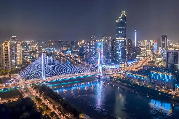 武汉 汉江 月湖桥 航拍图片下载