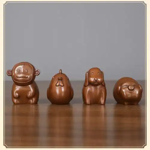 【q版12生肖】紫铜十二生肖摆件工艺品客厅家居装饰品摆设