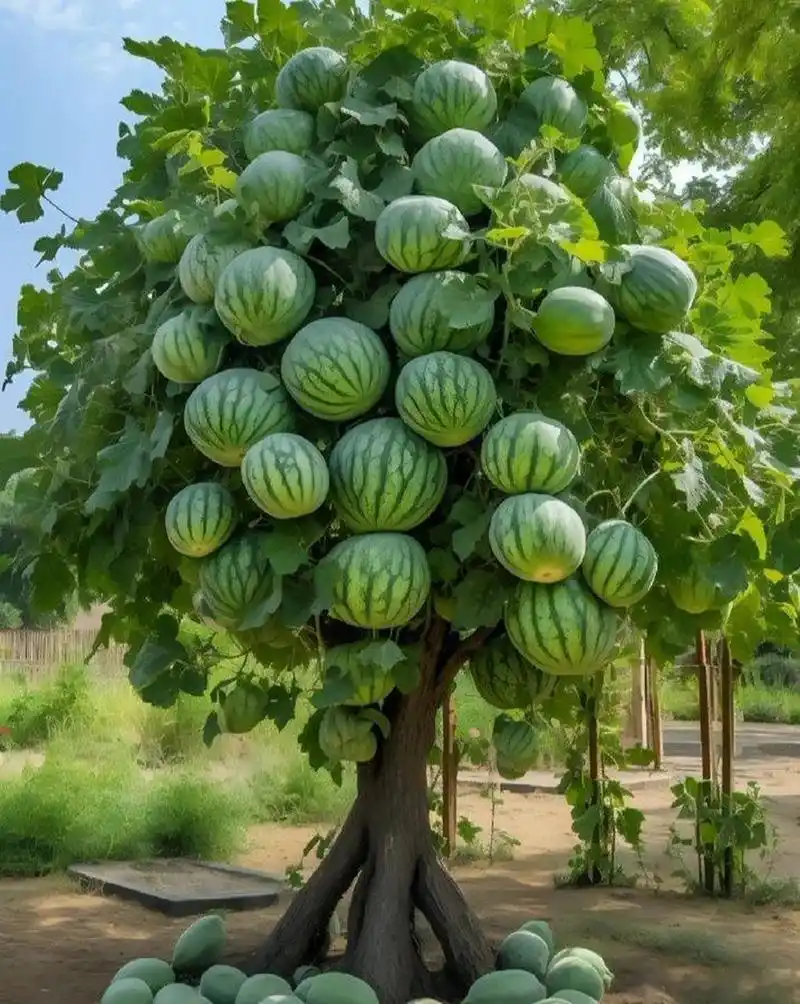 我读书少,有这样的西瓜树吗?农业技术都发达到这个地步了吗?