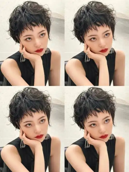 超a短发烫方脸大脸女孩冲