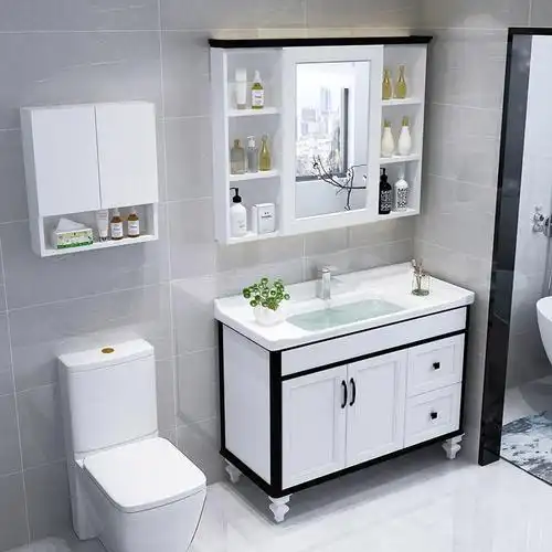 碳纤维浴室柜落地式洗手盆洗脸台盆柜组合北欧风卫生间洗漱台简约