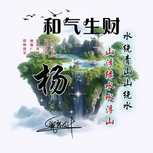 姓氏头像第375期,2023和气生财山水画个性签名头像,请查收_什么_评论