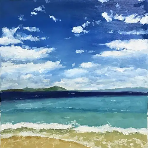 油画风景《海》