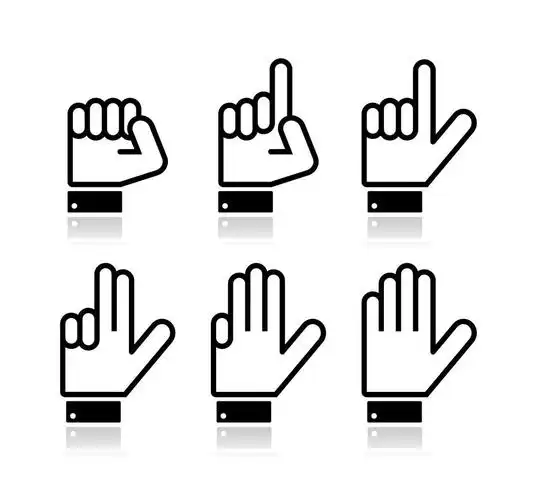 盘点手标志-矢量上白色隔离