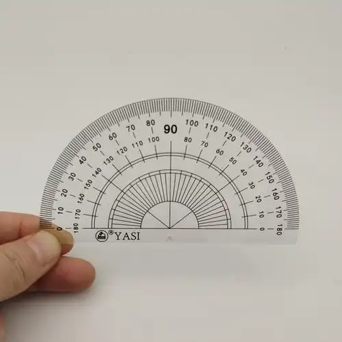 雅思ys666亚克力透明塑料180度学生用量角器 绘图测量角度尺 半圆