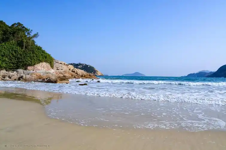 香港石澳半岛海景风光 风光 沙滩 蓝天 香港 大海 海浪 海岸 海景