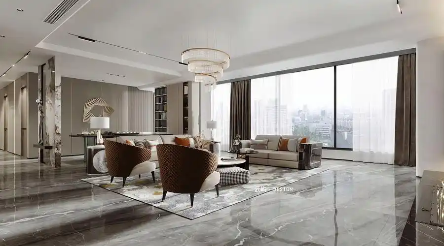 现代轻奢大平层,美式合集|空间|家装设计|云屿表现 - 原创作品 - 站酷