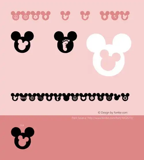mickey ears extra regular version 1.00图片样张-字体样张-字客网