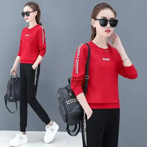 大小李宁静运动套装女秋2020新款春秋衣服两件套时尚宽松长袖卫衣