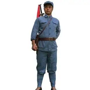 红军衣服八路军演出服成人新四军军装棉麻红军服长征土八路套装老