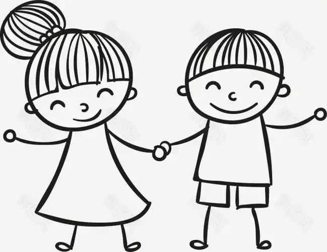 动画牵手简笔画只有手