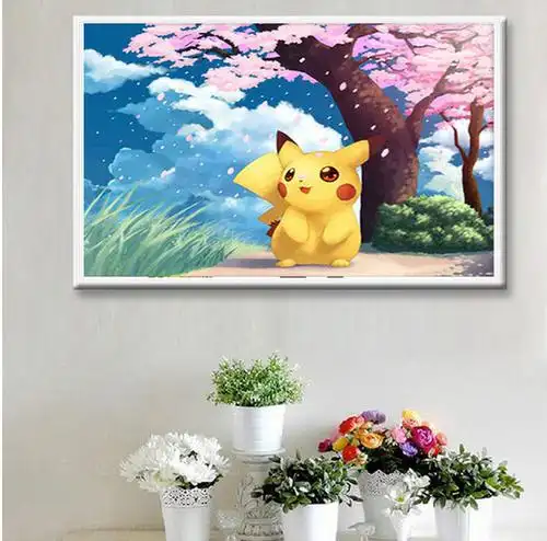 手工活钻石画满钻半成品包邮到家diy在家可做十字绣钻石绣皮卡丘