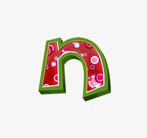 紫红立体字母n