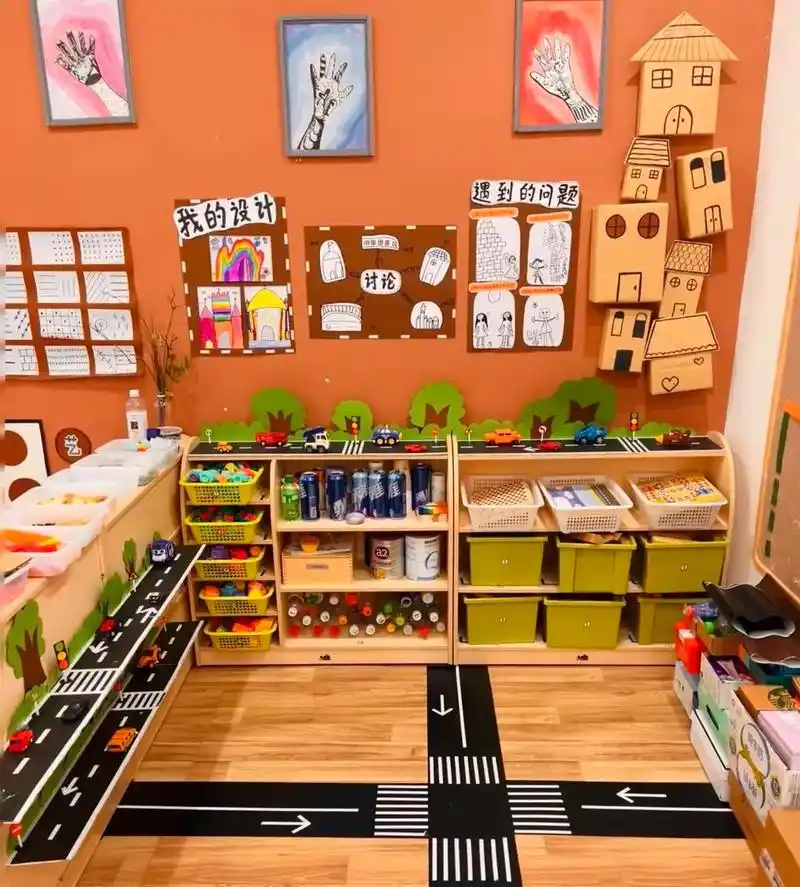 幼儿园手工 #建构区墙面 #幼 - 抖音