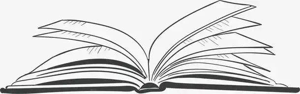 黑白,卡通,笔记,卡通翻开的书,看书,阅读,书本,点开,知识