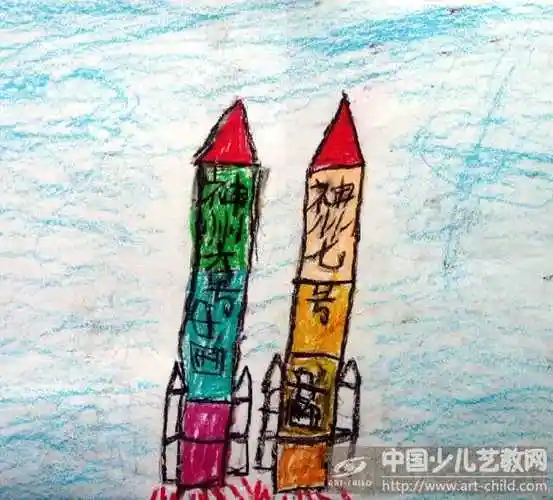 作品名称:  《神州六号和神州七号一同发射》