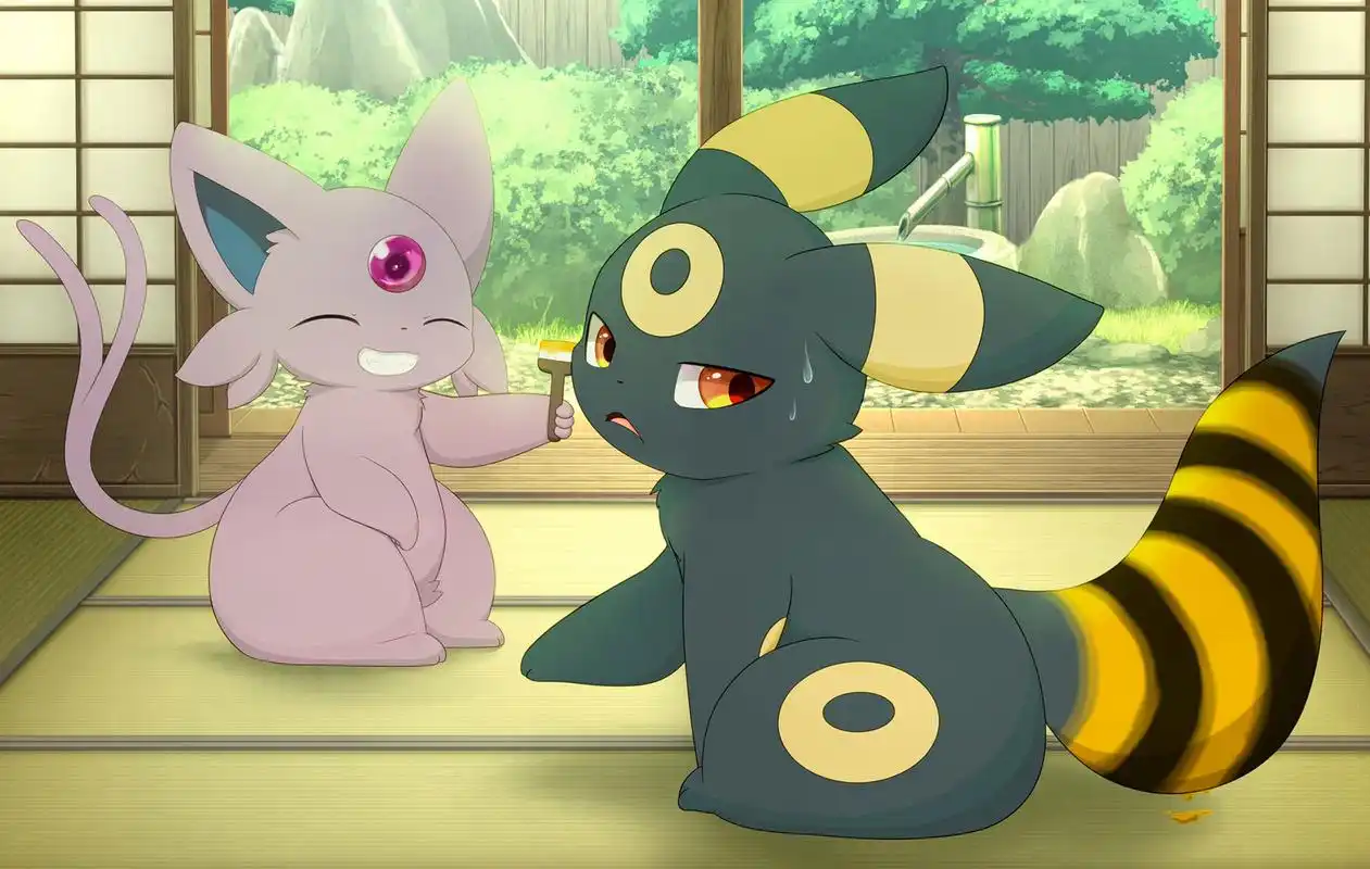 月伊布和太阳伊布 更多宝可梦可爱头像和壁纸,可以翻看主页分享