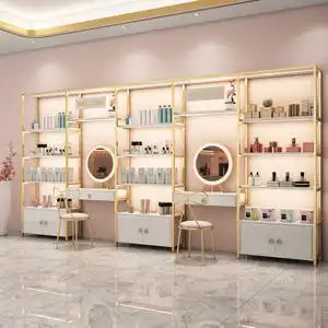 店铺货架展示架陈列柜台美甲美容院产品展示柜货柜30化妆品面膜展示架