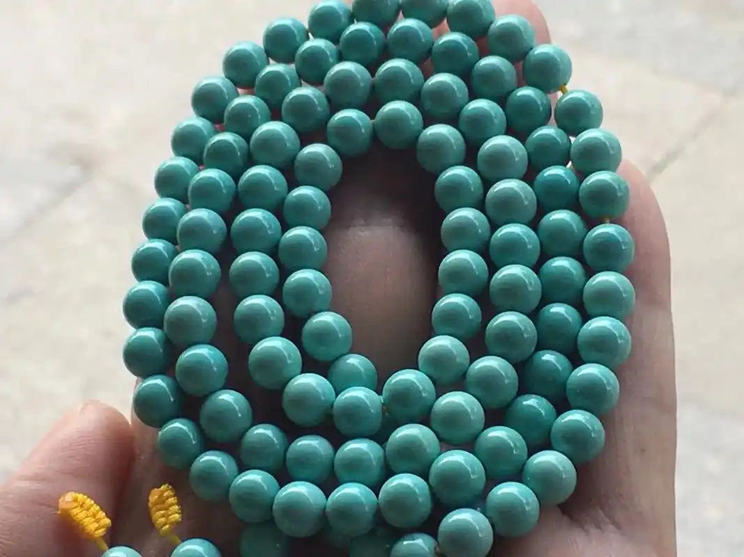 93绿松石【丫角山玉化绿料项链 手链】93