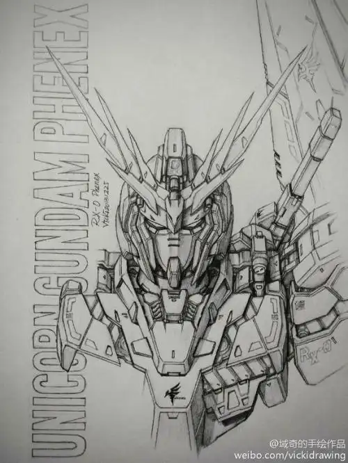 独角兽高达头部简笔画sd