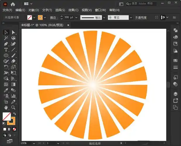 ai圆形怎么快速填充放射性图形ai圆形放射线的制作方法