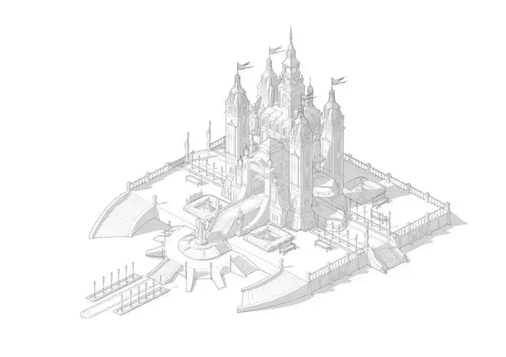 城堡线稿|插画|游戏原画|巴拉巴拉卡卡卡 - 原创作品 - 站酷 (zcool)