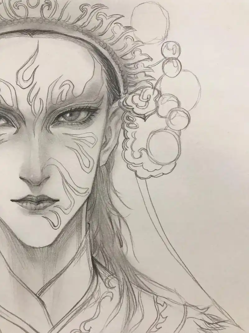 铅笔画 #古风人物绘画 - 抖音