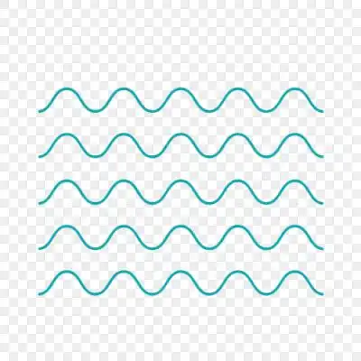 蓝色手绘波浪曲线