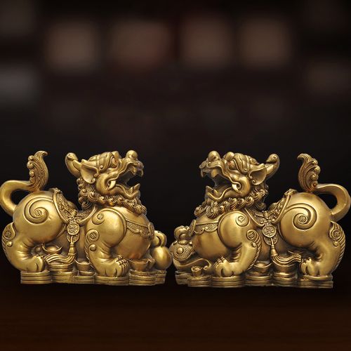 全铜貔貅摆件一对大号貔恘招财家居客厅玄关酒柜装饰店铺开业礼品