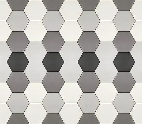 黑白花六角砖拼花瓷砖高清贴图