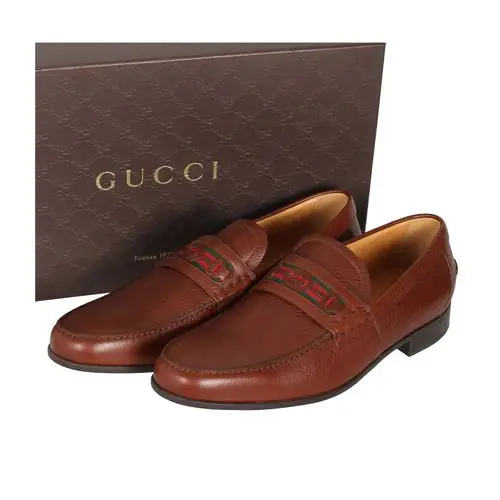 [9.8新]展示品 gucci/古驰 牛皮男士皮鞋