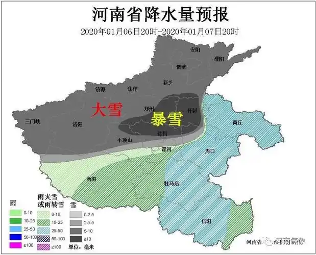 河南气象局的降雪预报