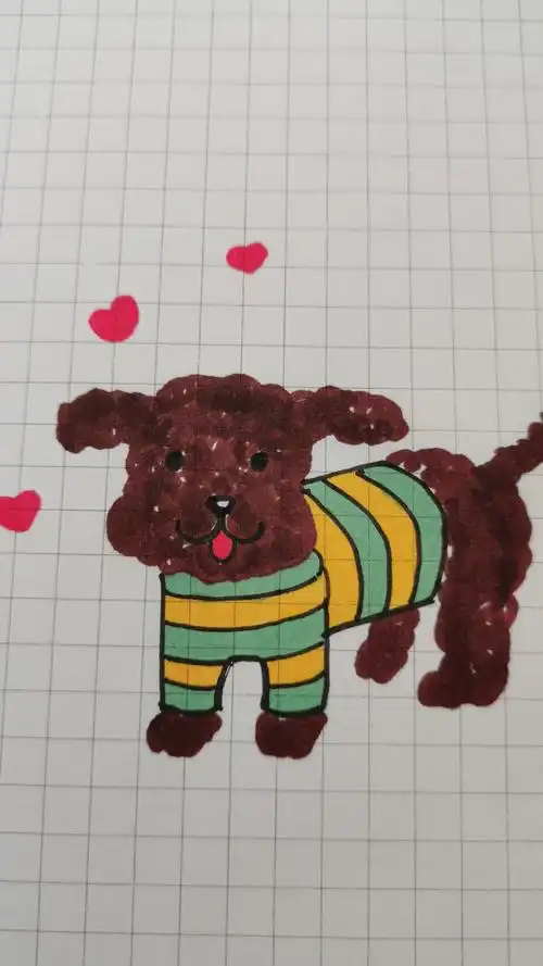 小泰迪简笔画怎么画?