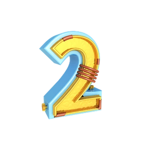 电商c4d风卡通小清新倒计时立体数字2