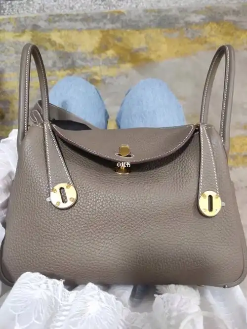 爱马仕lindytc皮18大象灰金扣