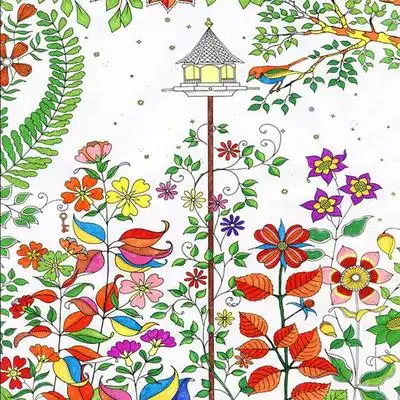 秘密花园涂色绘本大人版解减压儿童孕妇画画手绘填色描红本