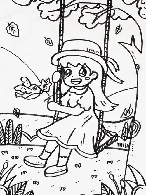 智境美术  #简笔画  #幼师考编  #荡秋千  #简笔画教程  #手绘