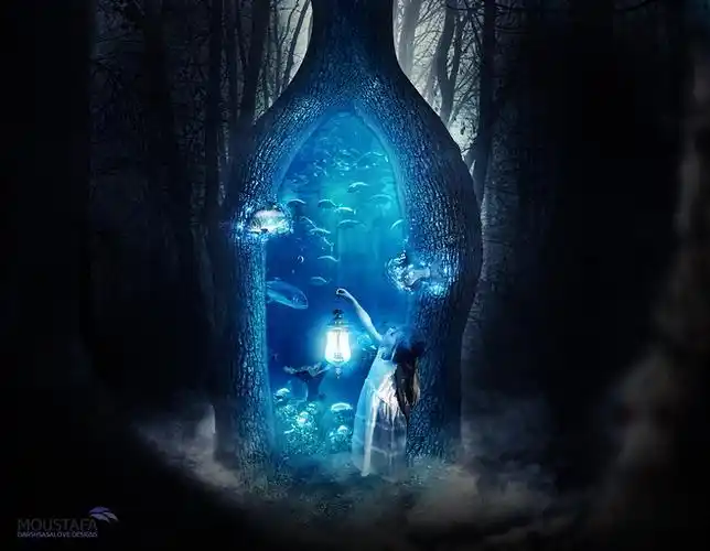 魔幻森林背景密林神秘绿色自然