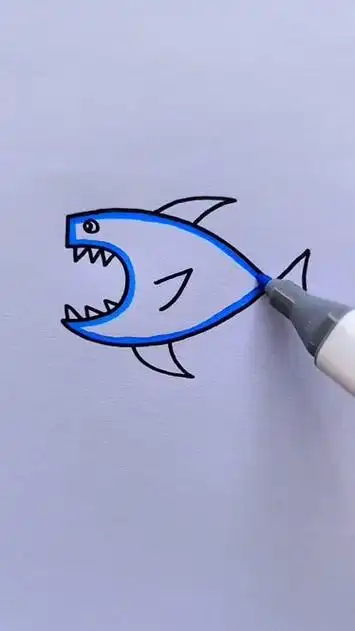 鲨鱼简笔画