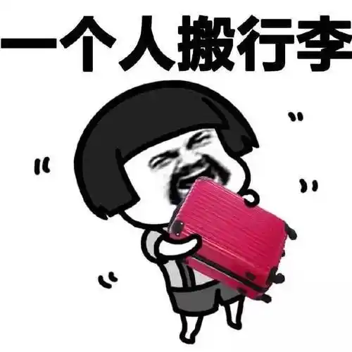 蘑菇头一个人搬行李皮箱胡子拉碴gif动图_动态图_表情包下载_soogif