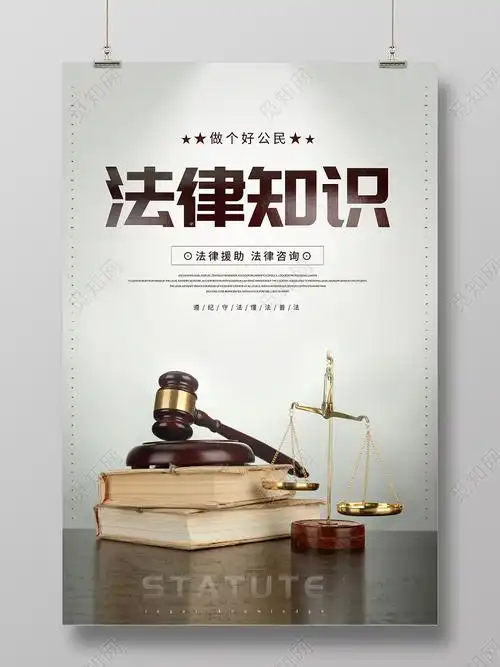 白色简约法律服务法律知识宣传海报psd