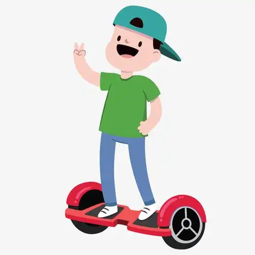 卡通骑电动平衡车的男子矢量