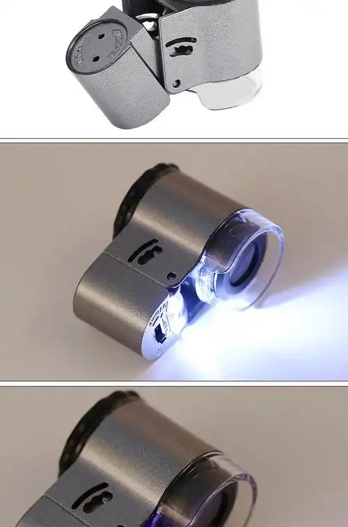 德国进口品质100放大镜高倍高清手持带灯60显微镜300文玩珠宝鉴定专用