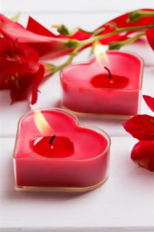 爱心蜡烛,火,百合,浪漫 iphone 壁纸