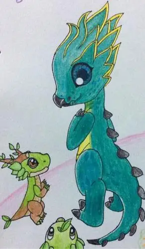 萌龙大乱斗的简笔画