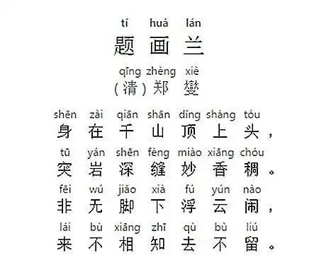 清代时期——《题画兰》非无脚下浮云闹,来不相知去不留